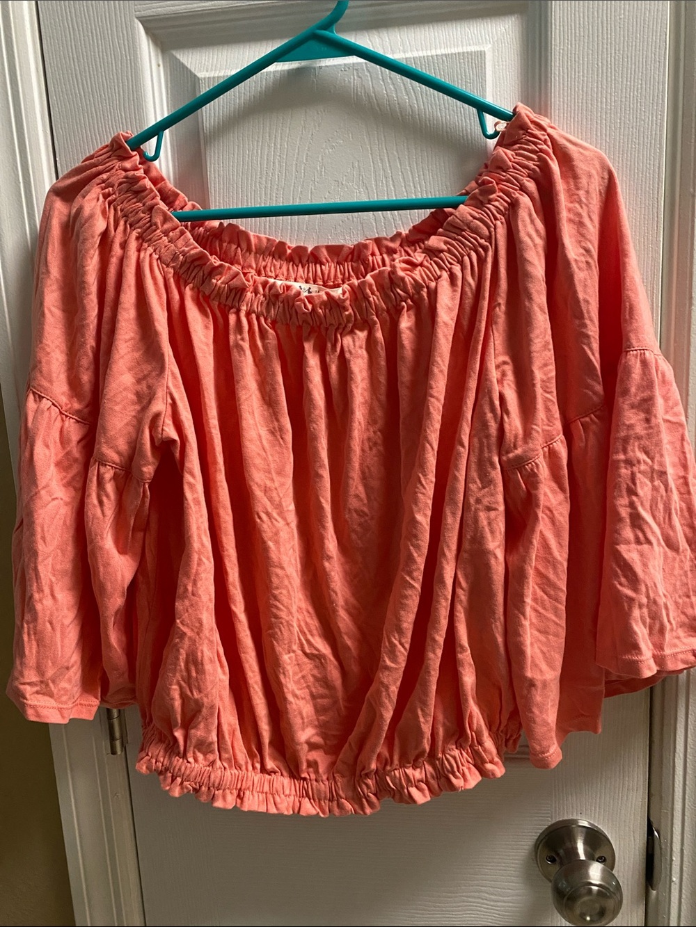 Chelsea and Violet bell sleeve short top.